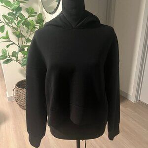 Abercrombie & Fitch YPB Y2K Neo Knit Black Cropped Hoodie Sz M Athleisure Casual